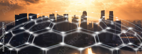 Photography Smart Network and Connection city of Singapore