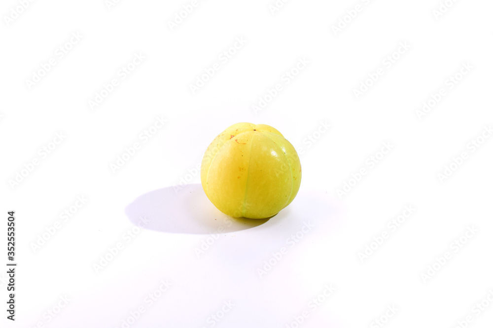 Indian gooseberry has medicinal properties separately on a white background. Indian gooseberry has medicinal properties separately on a white background.