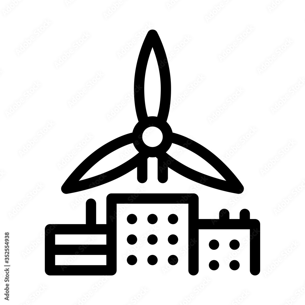 wind energy residential technology icon vector. wind energy residential technology sign. isolated contour symbol illustration wind energy residential technology icon vector. wind energy residential technology sign. isolated contour symbol illustration