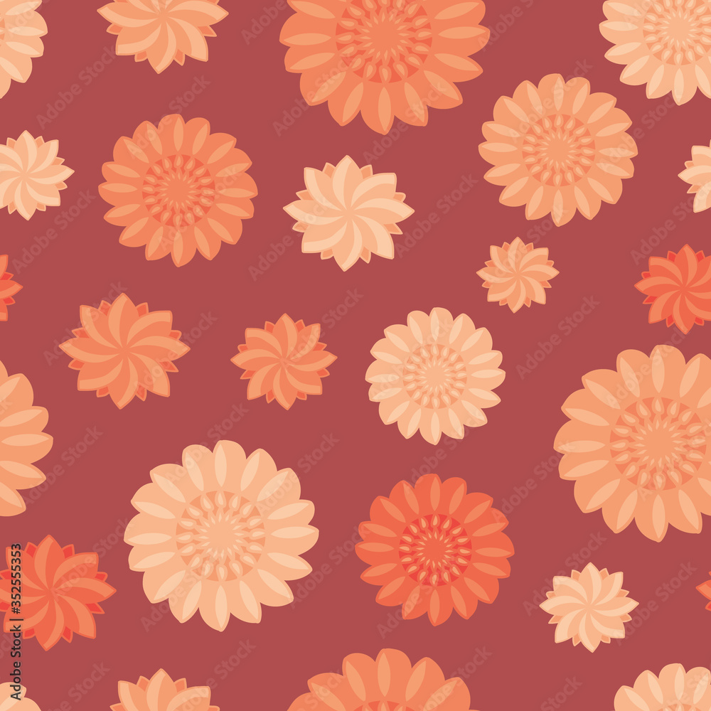 Seamless repeating pattern of flowers
