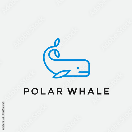 whale polar logo. icon whale