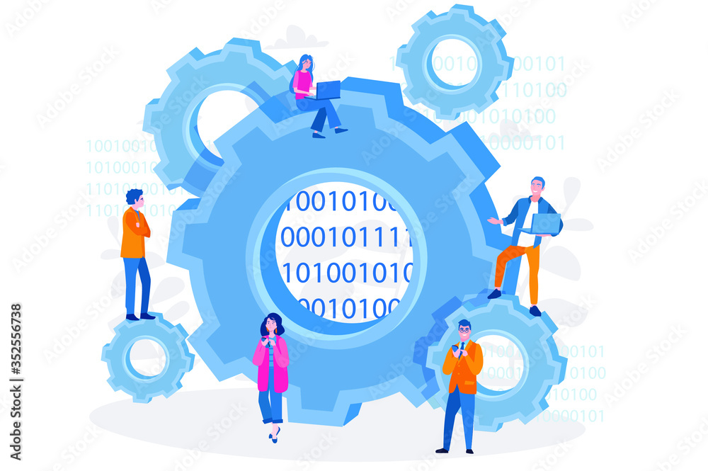 Big data technology. Digital technology. Vector illustration for web banner, infographics, mobile. Information storage and analysis system. Digital technology Big data technology. Digital technology. Vector illustration for web banner, infographics, mobile. Information storage and analysis system. Digital technology