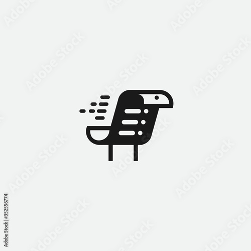 paper bird logo. news icon