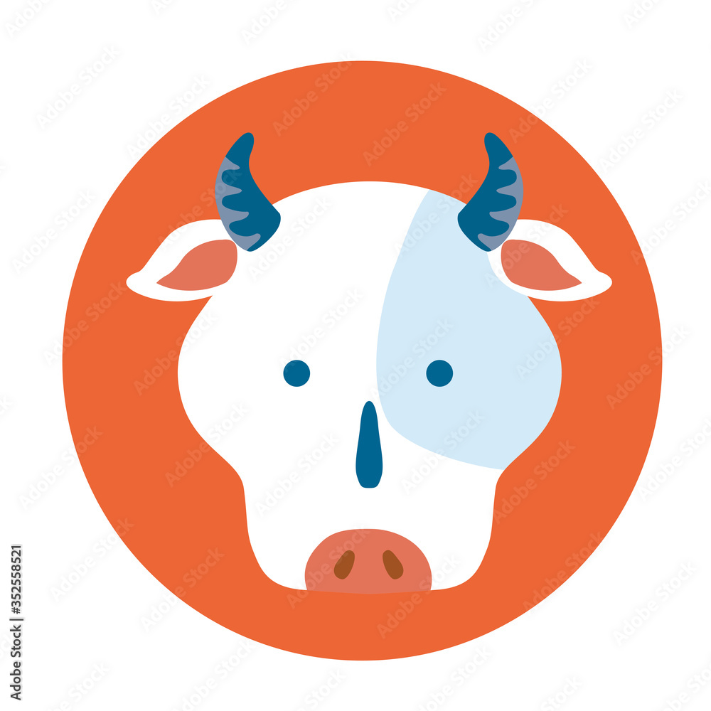 Fototapeta premium 牛イラスト