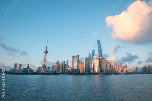 Photography the view of the Bund in shanghai