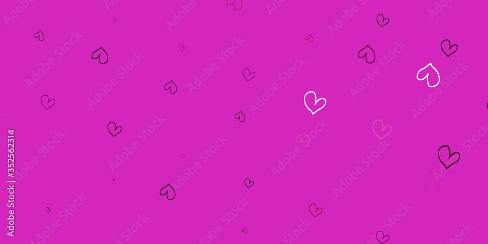 Light Pink vector backdrop with sweet hearts.