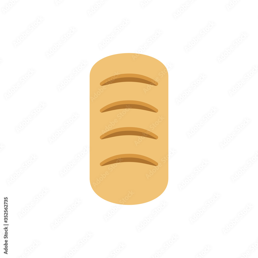Loaf bread vector icon symbol food isolated on white background Loaf bread vector icon symbol food isolated on white background