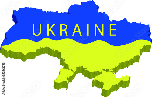 Ukraine map illustration on a white background,