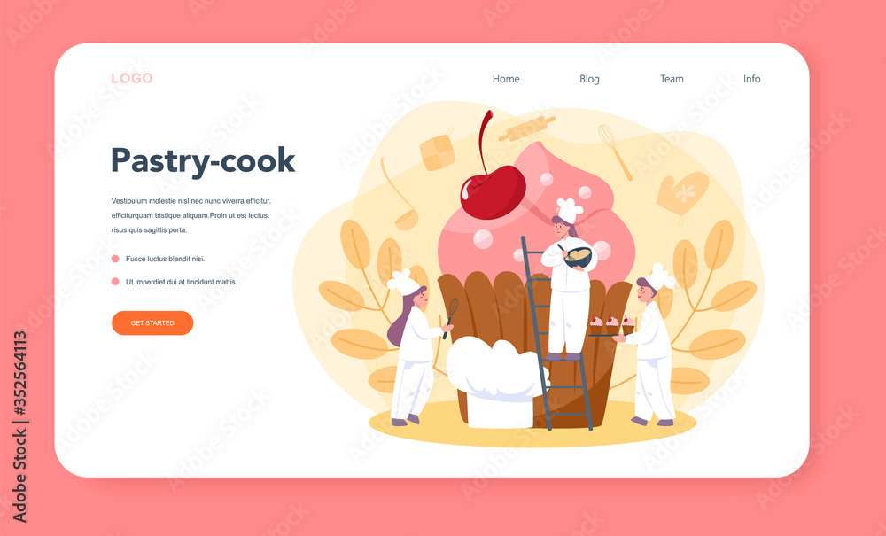Confectioner web banner or landing page. Professional Confectioner web banner or landing page. Professional
