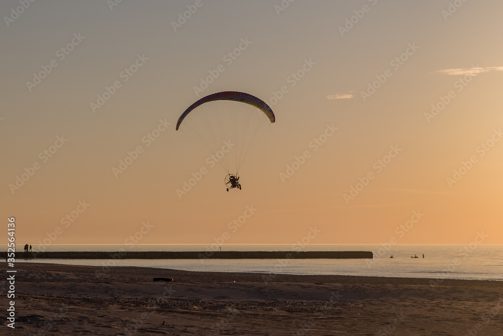 kite surfing on the beach