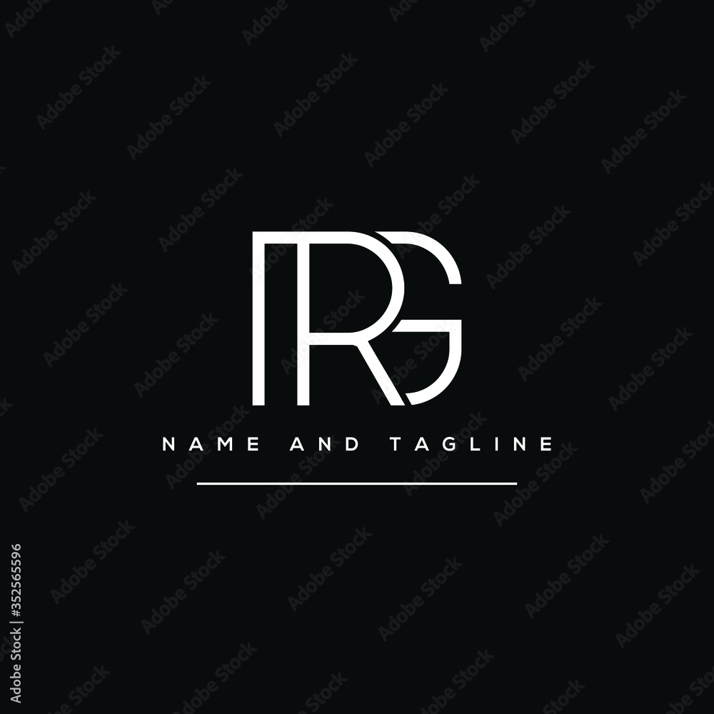 Alphabet letters monogram icon logo GR or RG - obrazy, fototapety, plakaty 