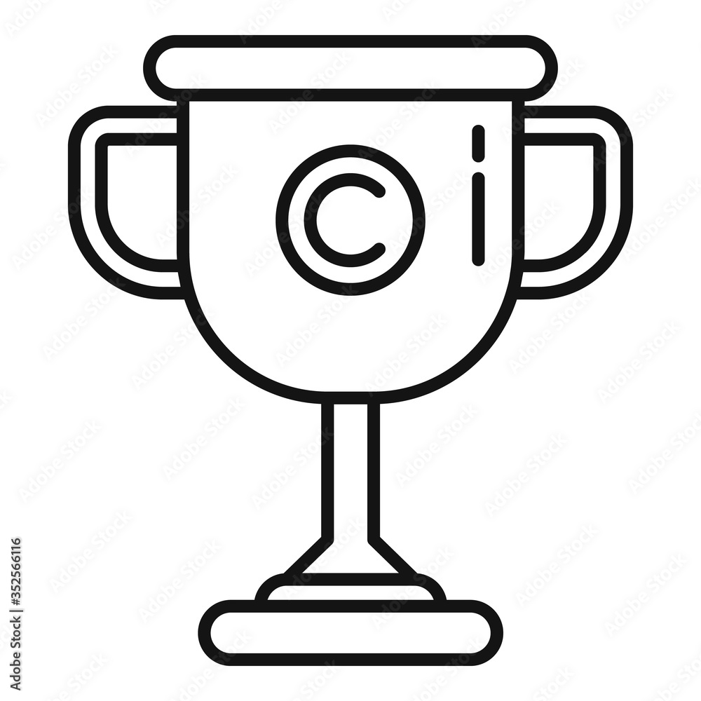 Marketing gold cup icon. Outline marketing gold cup vector icon for web design isolated on white background Marketing gold cup icon. Outline marketing gold cup vector icon for web design isolated on white background