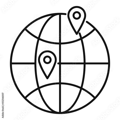 Global franchise business icon. Outline global franchise business vector icon for web design isolated on white background