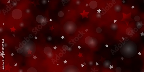 Dark Orange vector template with circles, stars. Abstract illustration with colorful shapes of circles, stars. Texture for window blinds, curtains.