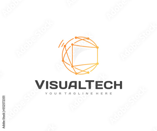 Wallpaper Mural Audio visual system logo design. Screen and circuit network vector design. Video technology logotype Torontodigital.ca