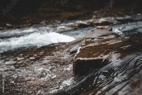 water flowing into the river