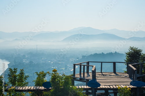 landscape of Mekong River on sunrise at Phu Lam Duan view point