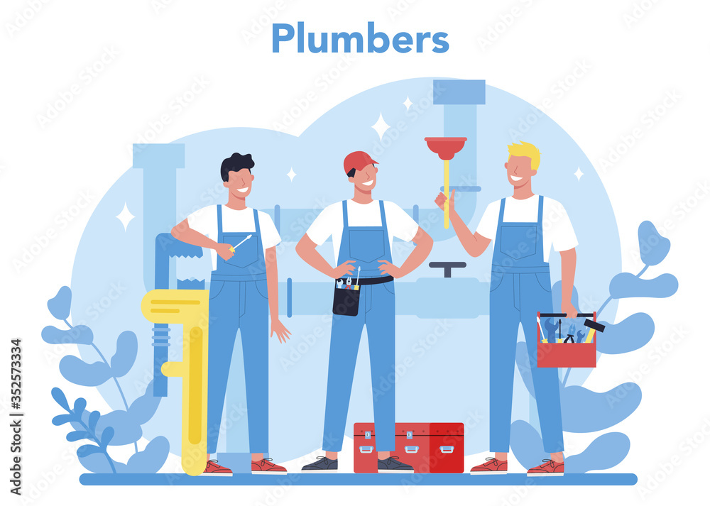 Plumbing service concept. Professional repair and cleaning
