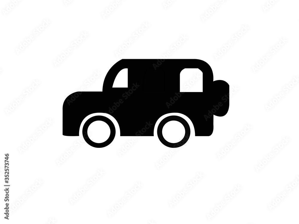 Car icon on white background.