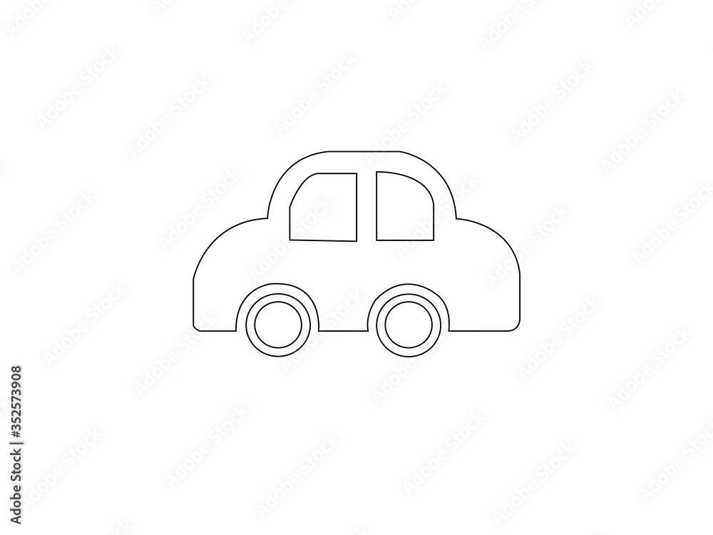 car icon design, black and outline. car icon design, black and outline.