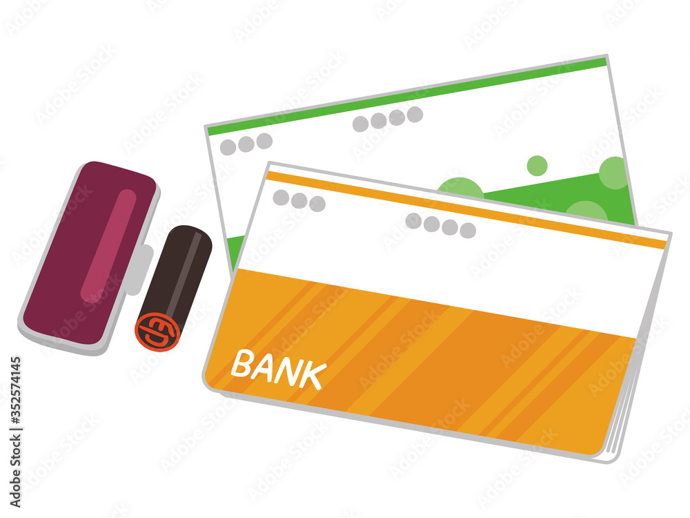 銀行の通帳と印鑑のイラスト Stock Vector Adobe Stock 銀行の通帳と印鑑のイラスト Stock Vector Adobe Stock