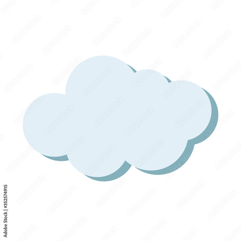Grey cloud icons on blue sky for design elements, stock vector illustration