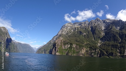 The view of Milford Sound in New Zealand