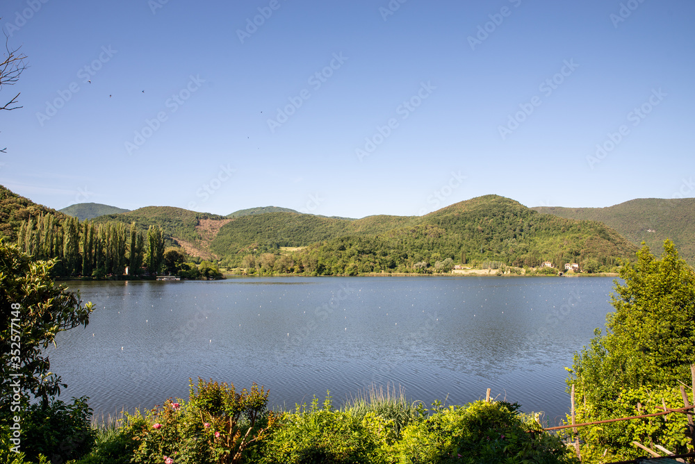 piediluco marmore lake in the province of terni