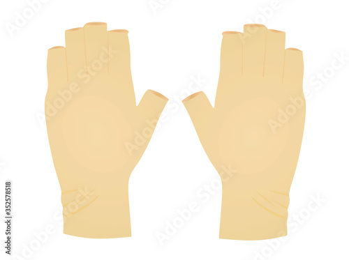 Orange wristband gloves. vector illustration