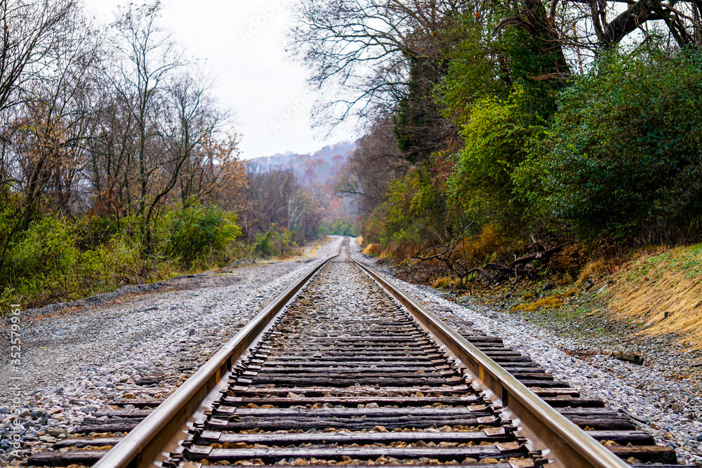Train Tracks in a Country Setting Train Tracks in a Country Setting
