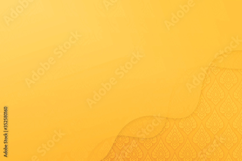 Thai art curve traditional illustration gold background with copy space  