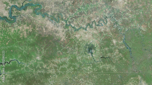 Kolda, Senegal - outlined. Satellite