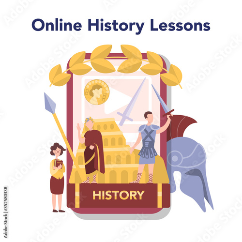 History online education service or platform. History school subject
