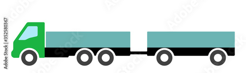 Silhouette of a truck on a white background.