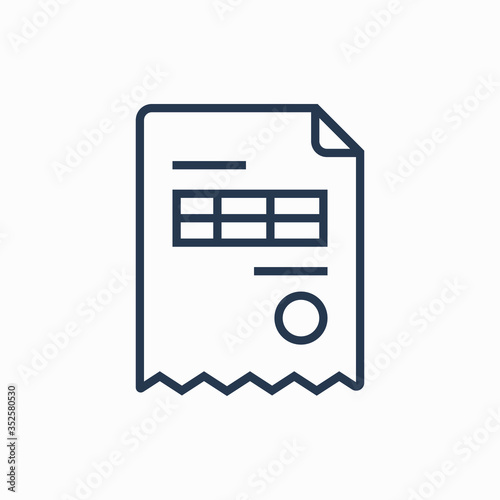Business invoice line vector minimalistic icon. Finance document symbol. Bill icon for web design. Modern flat paper icon for app design. Financial invoicing sign minimal flat linear icons