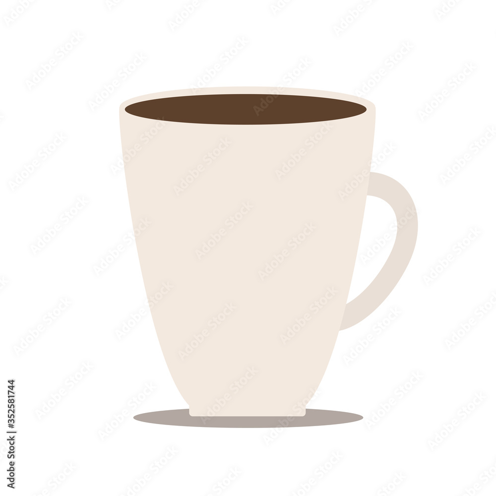 coffee cup mug on white background Flat modern simply design, stock vector coffee cup mug on white background Flat modern simply design, stock vector