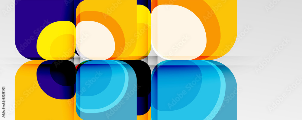 Abstract background - geometric cut paper design flower or square shape composition. Vector Illustration For Wallpaper, Banner, Background, Card, Book Illustration, landing page Abstract background - geometric cut paper design flower or square shape composition. Vector Illustration For Wallpaper, Banner, Background, Card, Book Illustration, landing page