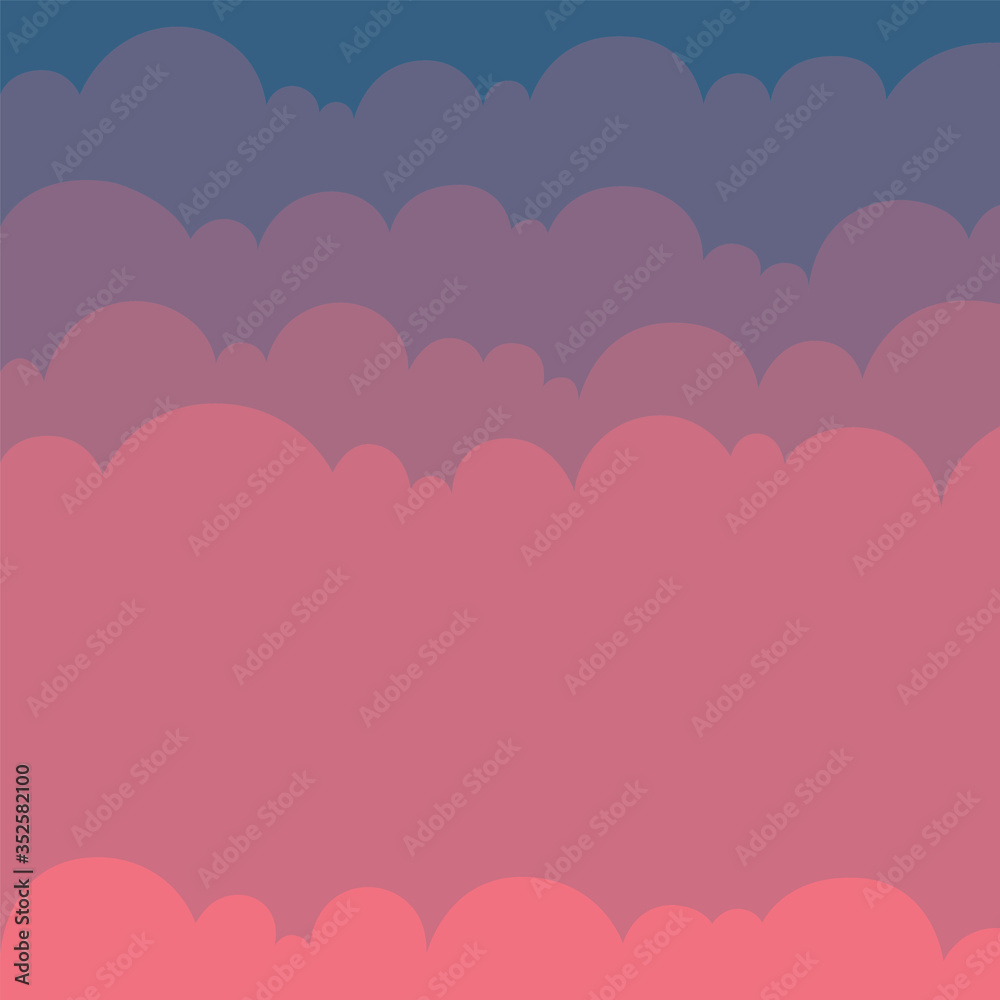 Clouds. Cartoon style drawing clouds vector illustration. Clouds background. Part of set. 