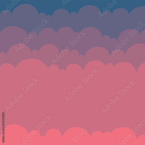 Clouds. Cartoon style drawing clouds vector illustration. Clouds background. Part of set. 