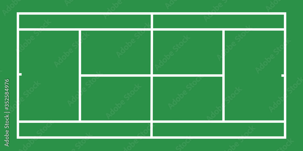 Top view of tennis court - Vector and illustration. Top view of tennis court - Vector and illustration.