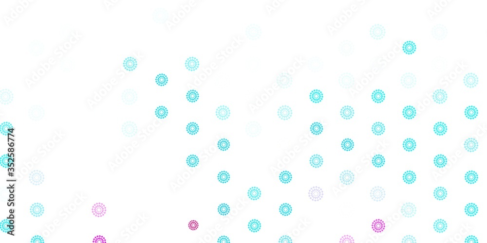 Light blue, red vector doodle texture with flowers.