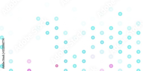 Light blue, red vector doodle texture with flowers. © Guskova