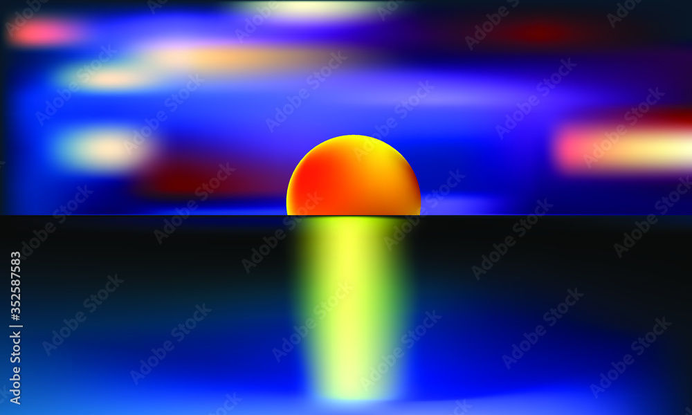 Vector illustration blur bokeh background blue tone color.Template for business