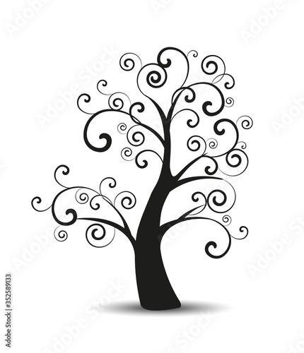 Vector silhouette tree