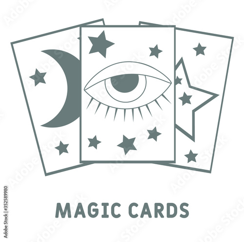 Tarot cards linear icon. magic cards icon from Entertainment and arcade outline collection. Thin line illustration. Tarocchi, tarock, oracle cards. Fortune telling, divination, cartomancy. 