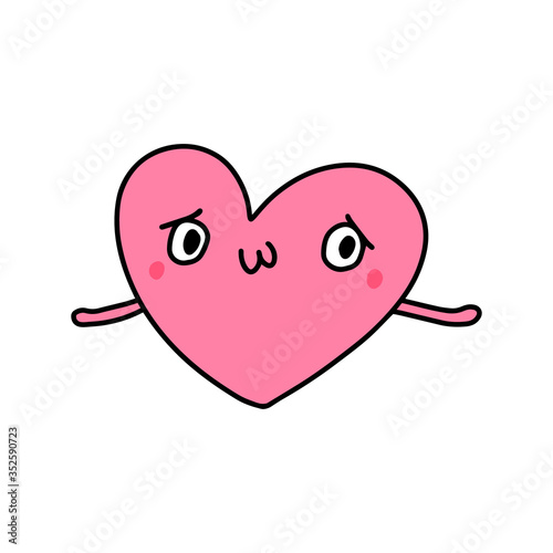 Tired lost depressive heart symbol hand drawn vector illustration doodle icon