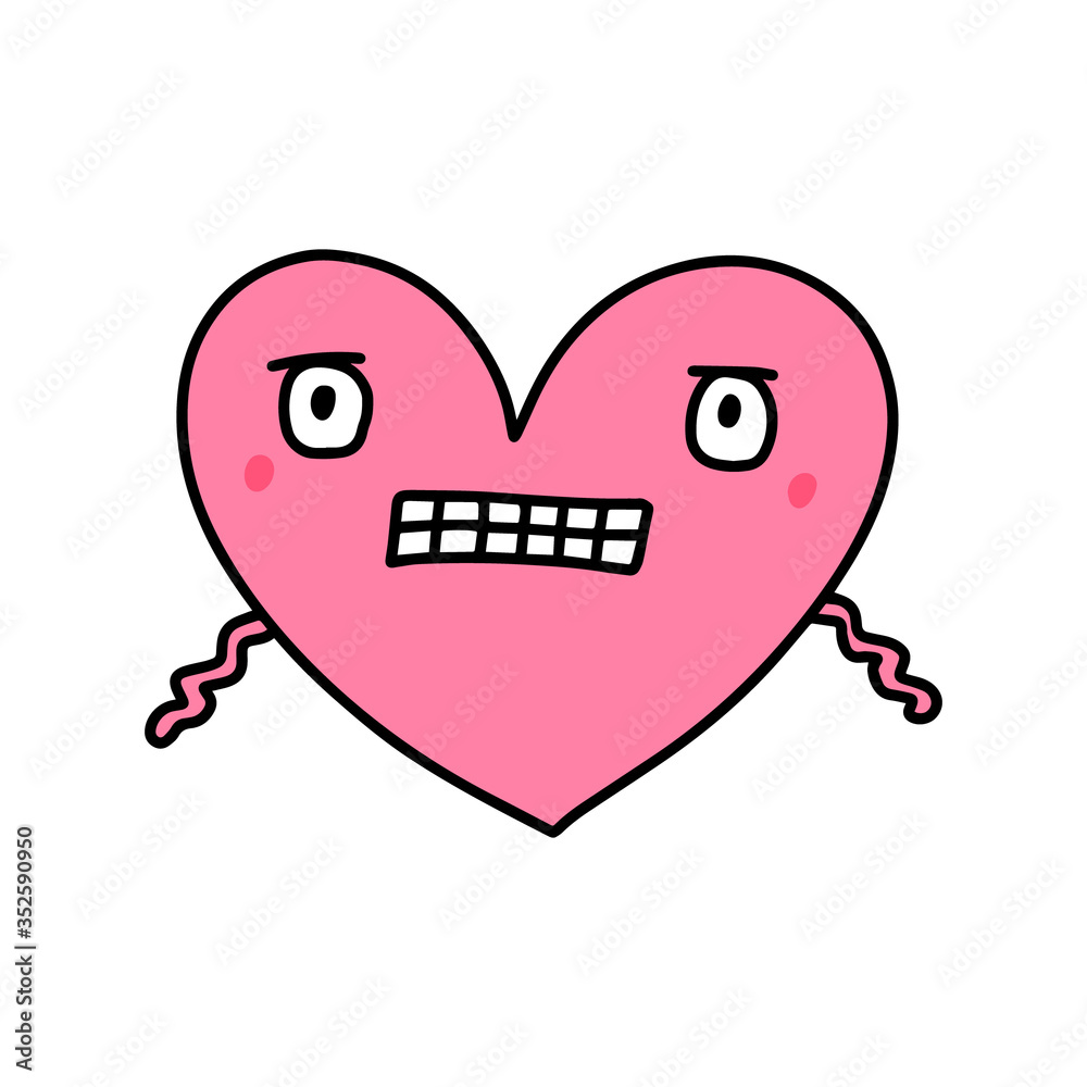 Dizzy hand drawn vector doodle icon heart symbol Dizzy hand drawn vector doodle icon heart symbol