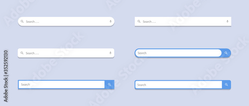 Search Bar Flat Icon Vector Set Collection. Website Search Box Image