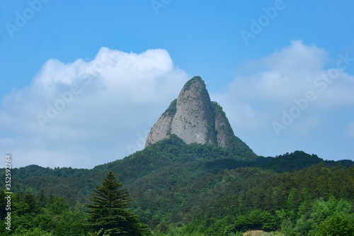 Beautiful Landscape of the Maisan Mountain from Banwol-ri in Jinan-gun, South Korea. photo