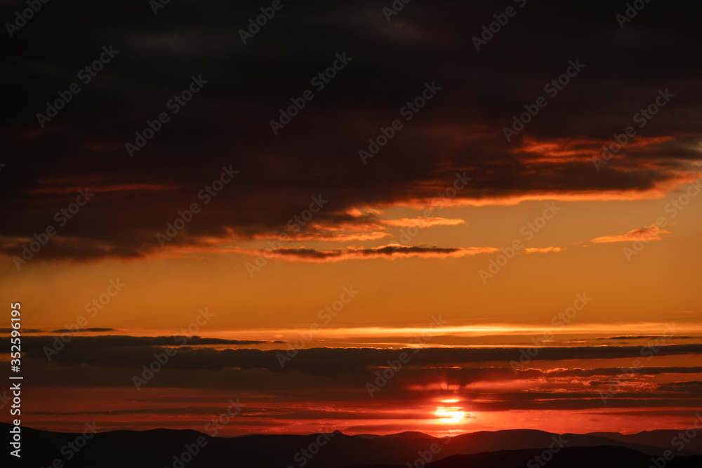 Colorful sunset after rain Colorful sunset after rain